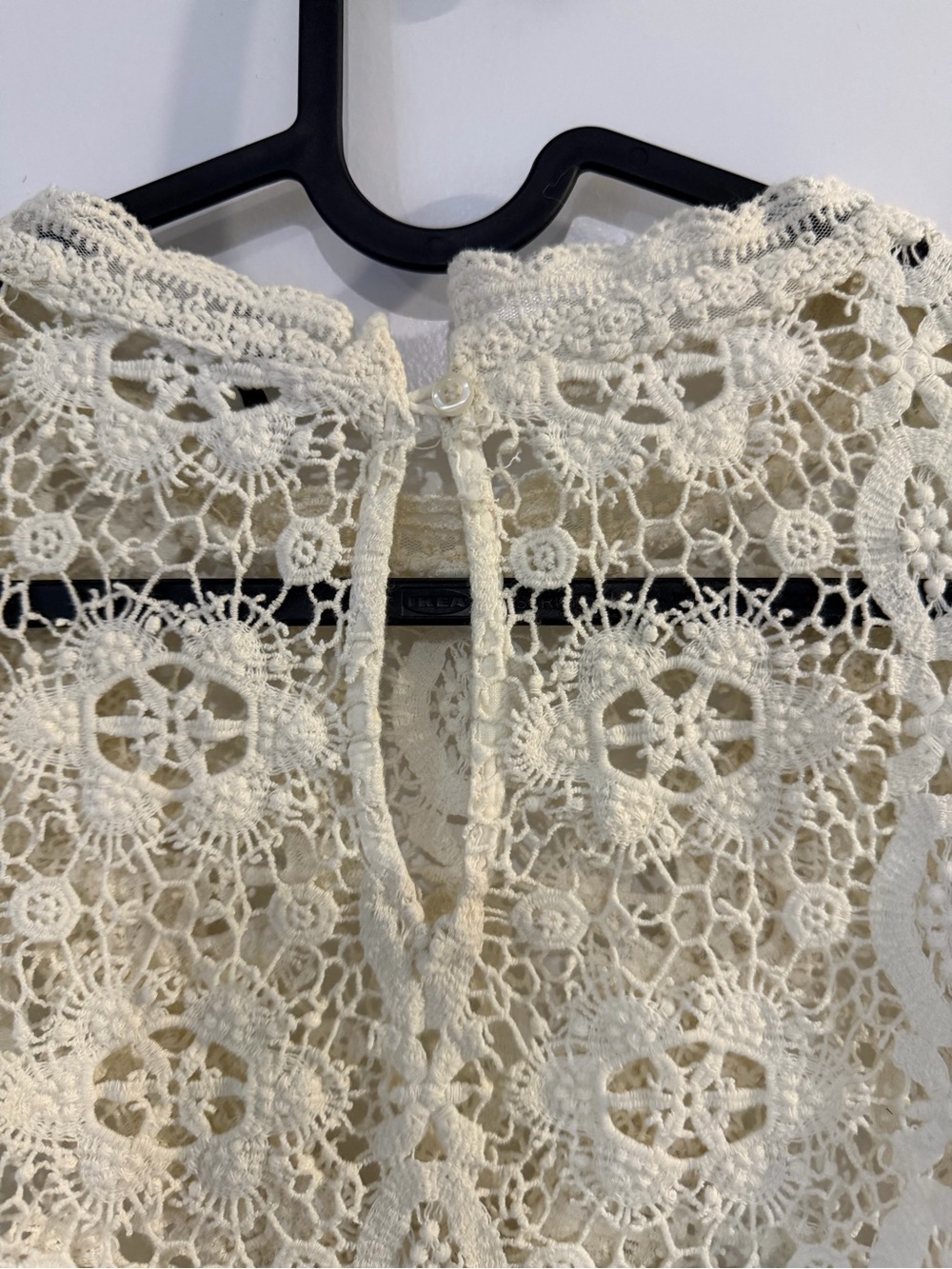 Maje Lace Crochet Long-Sleeve Top in Cream - Picture 6 of 7